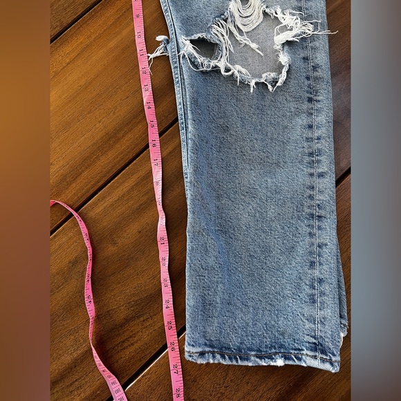 Agolde‎ Light Blue Ripped Women’s Riley  Jeans - Picture 5 of 6